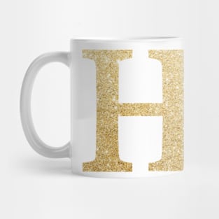 The Letter H Gold Metallic Design Mug